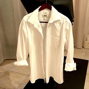 JODEPH ABBOUD White Cotton Flip-Cuff Casual Long Sleeve Button Down Shirt - XXL